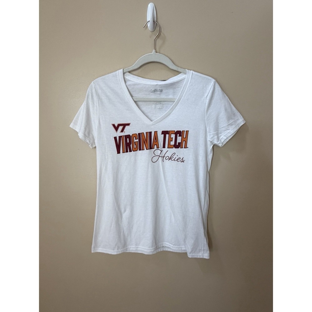 VIRGINIA TECH Hokies Captivating ~ Women's White Fitted T-Shirt ~ Size Small NWT